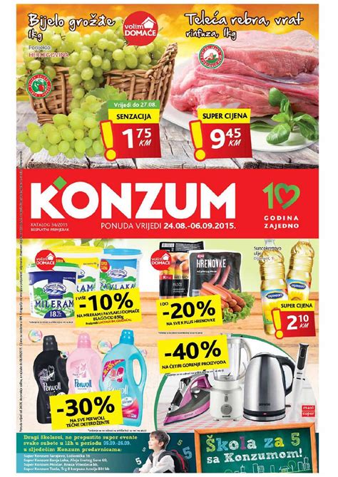 Konzum Katalog Akcija O 24 08 06 09 2015 By Bakmaz Boso Ntl Issuu