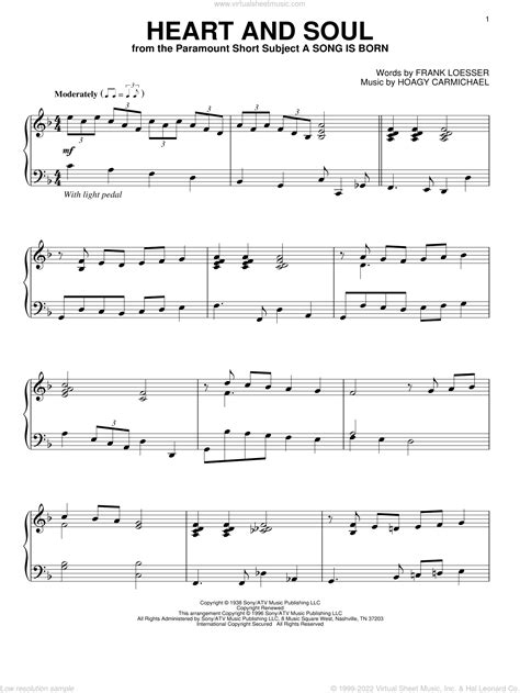 Heart And Soul Intermediate Sheet Music For Piano Solo Pdf