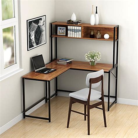 The rustic, industrial acme bob desk is a timeless style, perfect for any living room, office, bedroom, or den. Tribesigns L-Shaped Desk with Hutch,55" Corner Computer ...