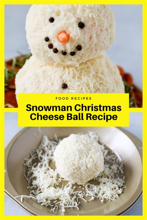 Snowman Christmas Cheese Ball Recipe