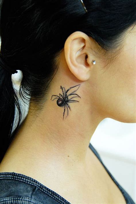 Black Widow Spider Neck Tattoo Blackjulc