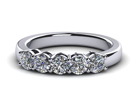 Platinum Diamond 5 Stone Ring 102 Carats Tdw