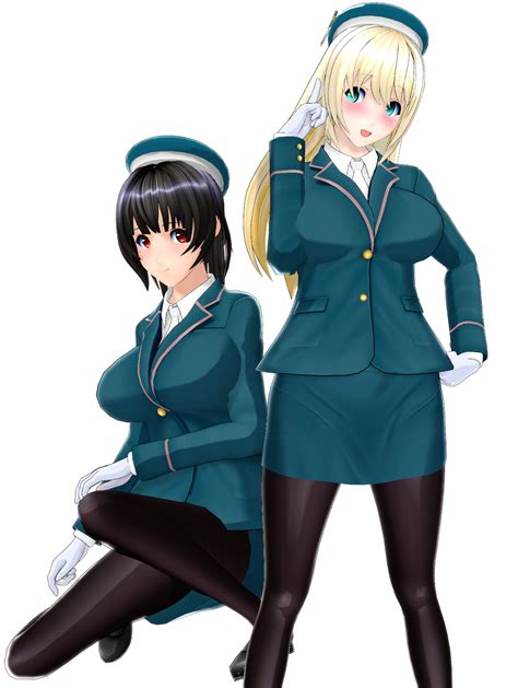 Long Hair Short Hair Blonde Anime Anime Girls Black Hair Atago KanColle Takao KanColle