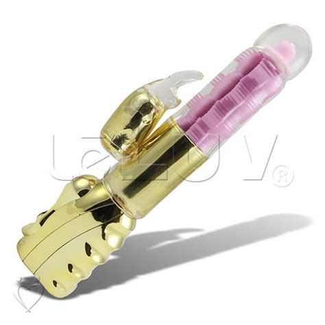 leluv 10” wave thrusting gold pink rabbit vibrator dildo clitoral massager vibe ebay