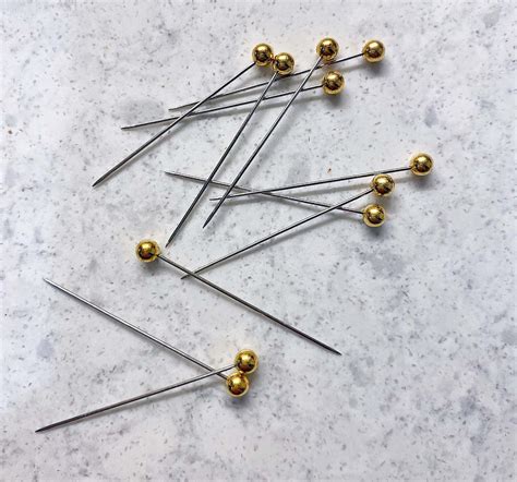 Metallic Gold Straight Pins For Sewing And Crafts 200 Pins 1 Etsy
