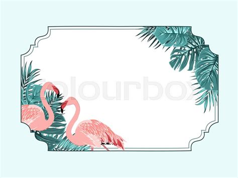 Flamingo Tropical Decorative Horizontal Border Frame