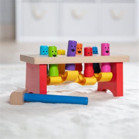 Melissa And Doug Deluxe Pounding Bench Wooden Toy With Mallet Steam