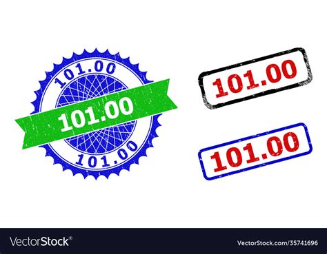 10100 Rosette And Rectangle Bicolor Watermarks Vector Image