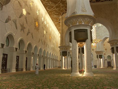 Inside The Abu Dhabi Mosque In United Arab Emirates Uae Image Free