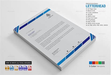 The name and address that is printed at. 15+ Creative Professional Letterhead Template Word ...