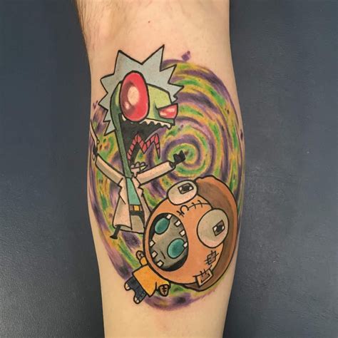 Rick And Mortyinvader Zim Tattoo With Images Rick And Morty Tattoo