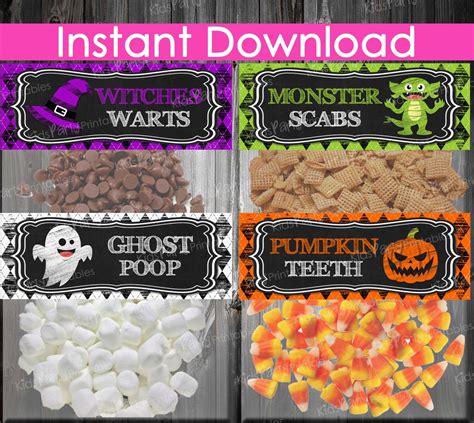 Halloween Bag Toppers Instant Download Halloween Printables