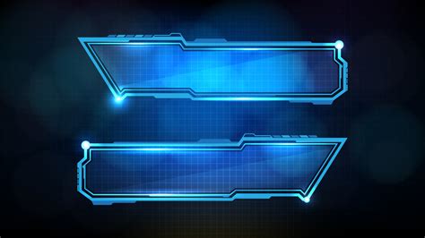 Abstract Futuristic Background Of Blue Glowing Technology Sci Fi Frame