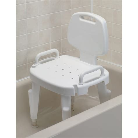 Maddak Bath Safe Adjustable Shower Seat With Arm And Back