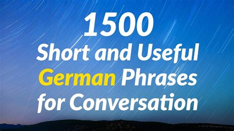 1500 Short and Useful German Phrases for Conversation - YouTube