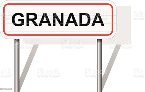 Welcome To Granada Spain Road Sign Vector Stock Illustration Download