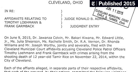 Judge Ronald B Adrines Ruling On The Cleveland Officers Involved In
