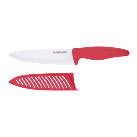 Farberware Professional 6 Inch Ceramic Chef Knife With Red Blade Cover