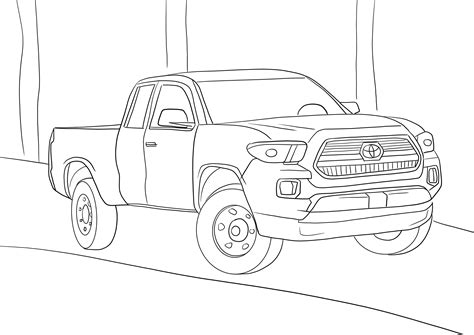 Toyota Tacoma Drawing Sketch Coloring Page
