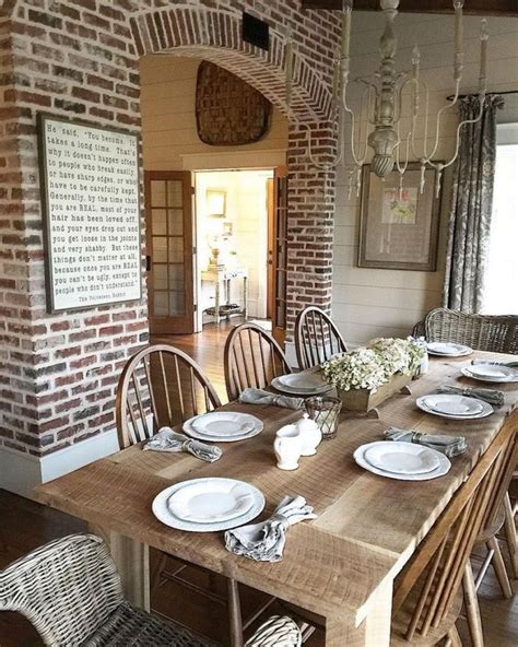 32 Stunning Rustic Farmhouse Dining Room Set Furniture Ideas Dining