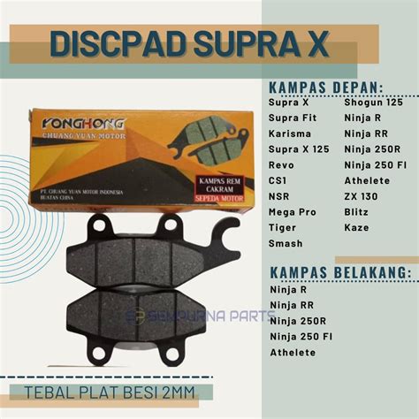 Harga Discpadkampas Rem Cakram Supra Xsmashshogun 125 Yonghong