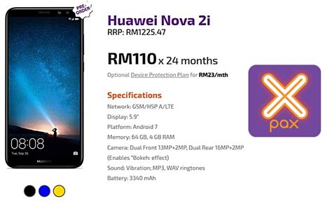 12 (f/1.8, 1.25µm huawei nova 2 in the news. Get a brand new Huawei Nova 2i from 110/month with Xpax ...