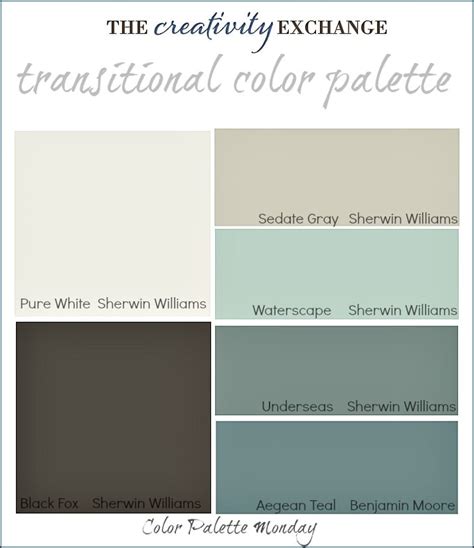 Transitional Paint Color Palette Color Palette Monday 3