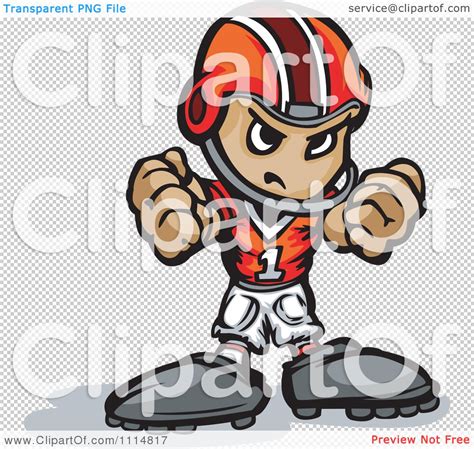 Clipart Tough Football Kid Holding Up Fists Royalty Free Vector