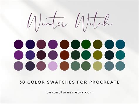 Procreate Color Palette Winter Witch Color Swatches Etsy Color