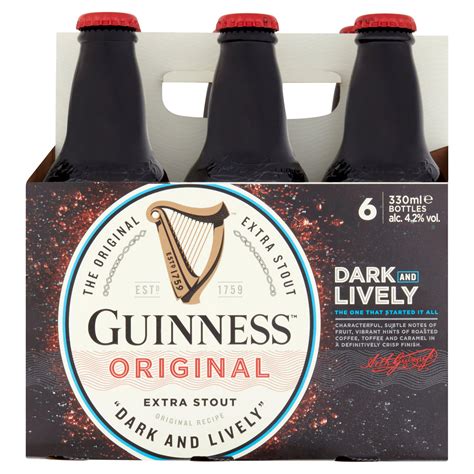 Guinness Original Extra Stout 6 Bottles X 330ml Beer