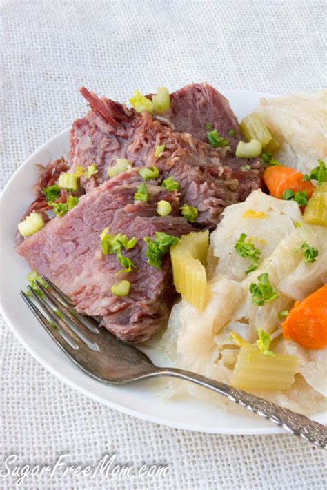 Add about 2 cups of mild lager beer and 2 cups of water (or just 4 cups of water if you don't have beer) to the pot, and sprinkle over it the spice packet then add the cabbage on top of the corned beef and cook on low for another hours until tender but firm. Keto Corned Beef and Cabbage (Instant Pot or Slow Cooker)