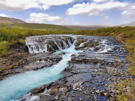 Bruarfoss Waterfall And Midfoss Iceland Hiking Map Hitched To Travel