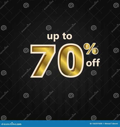 Discount Up To 70 Off Label Price Gold Vector Template Design