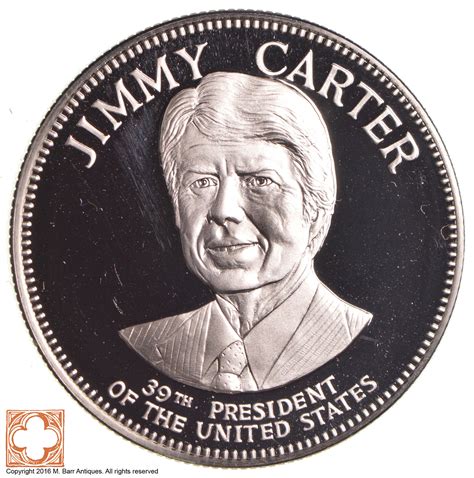 Rare Silver 331 Grams 39th Us President Jimmy Carter Round 999 Fine