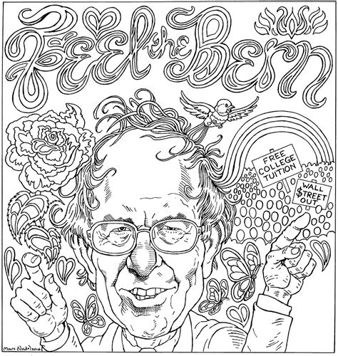 Feel The Bern An Adult Coloring Contest Politics Seven Days Coloring Nation