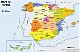 🥇 Mapa de España ⊛ Político Físico Mudo Con Nombres » Para Imprimir