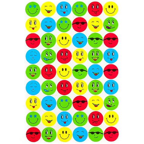 540 Smiley Sticker Set Aufkleber Lächeln Emoji Smily Face Bunt