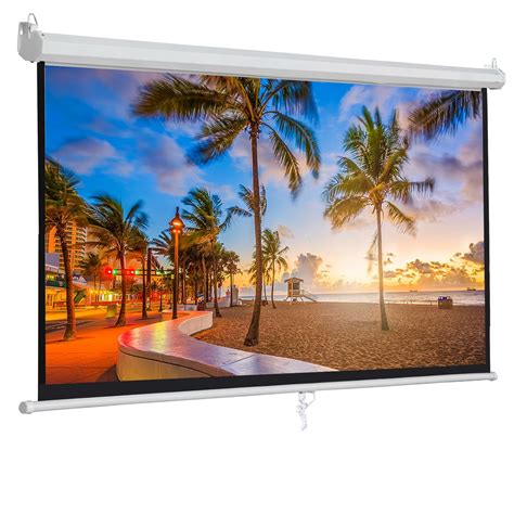 Zeny 100 Projector Screen 169 Hd Projection Manual Pull Down Portable