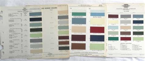 Buy 1953 Dodge R M Acme Dupont Color Paint Chip Charts All Models
