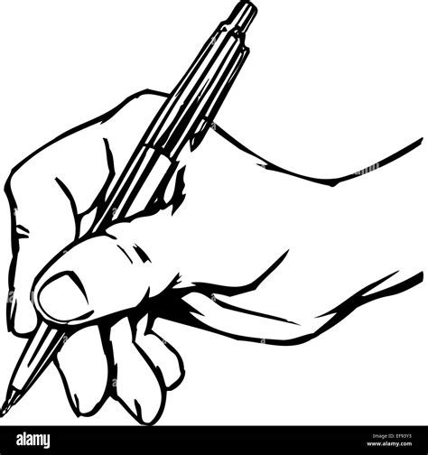 Hand Holding Pen Stock Vector Image And Art Alamy