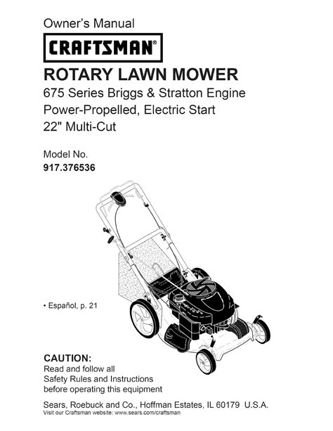 If you do not see the sears replacement parts you need, please complete the lawn mower parts request form and we will be happy to assist you. Craftsman Lawn Mower 917.376536 User Guide | ManualsOnline.com