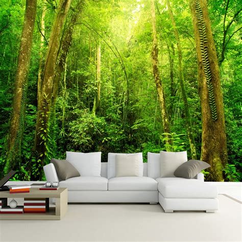 Custom Any Size 3d Wall Mural Wallpaper Sunshine Forest