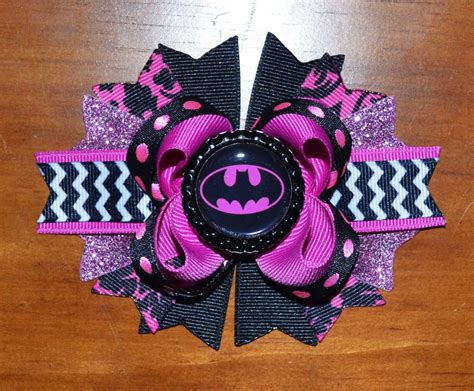 Batman Batgirl Bat Chevron Boutique Hair Bow By Buddhabelly