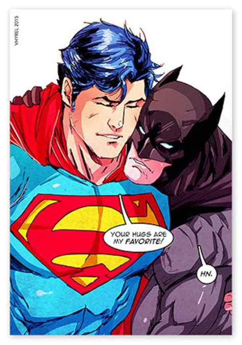 Superman And Batman Hug Art Print Poster Super Hero Digital Art Etsy