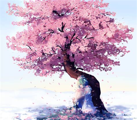 Under The Cherry Blossom Tree By Lluluchwan Anime Cherry Blossom