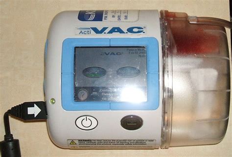 *arrange for a clean, dry work area (patient table) *put the table at the correct height *are there any supplies left in the room and can they be what does the wound vac use localized negative pressure to do? File:KCI Wound Vac02.jpg - Wikipedia