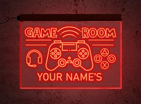 Game Room Neon Sign Game Room Sign Personalized Game Room Etsy