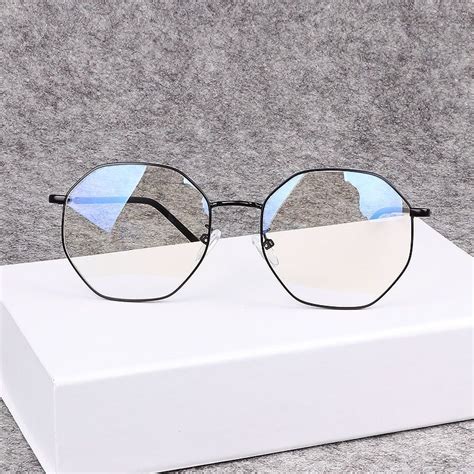short sighted glasses men s and women s ultra light net red round face polygon eyeglass frame