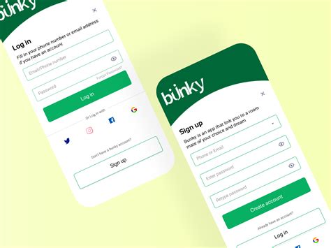 Sign Up Log In Page For Bunky By Akpuruku Godstime On Dribbble