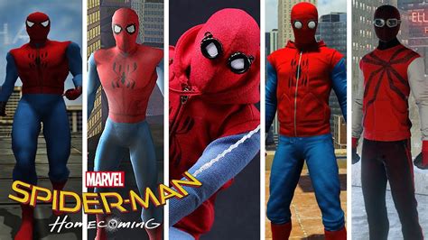 Spider Man Homecoming Mcu Homemade Suit Evolution In Spider Man Games